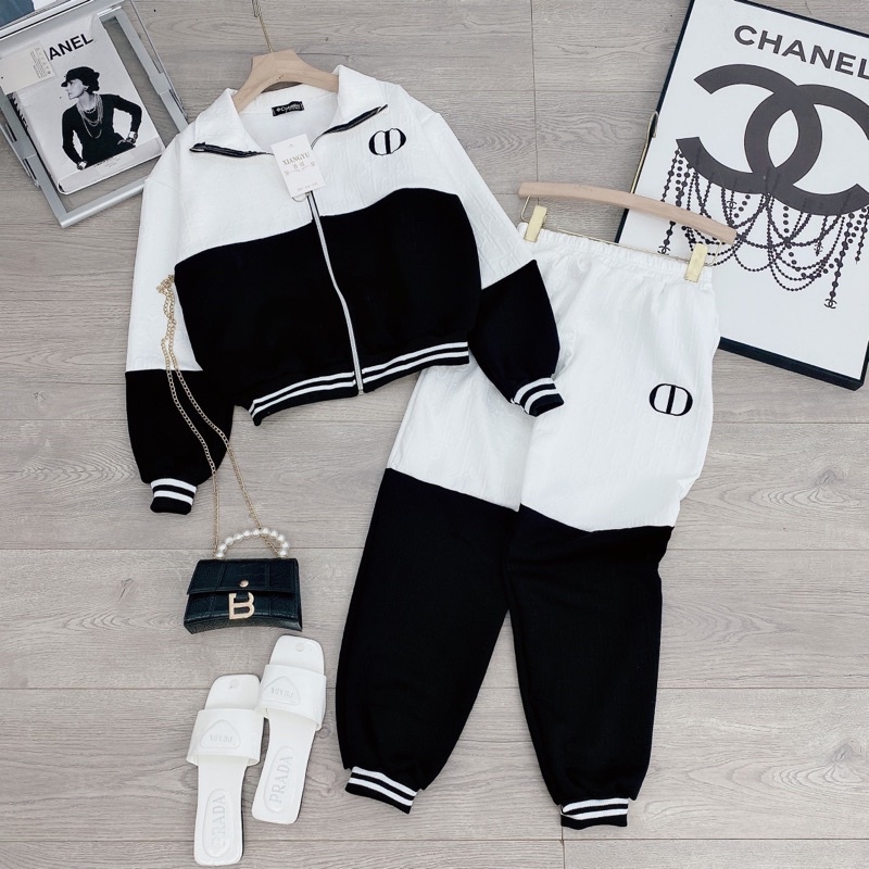 [ 𝐅𝐑𝐄𝐄 𝐒𝐇𝐈𝐏 ] SET BỘ KHÓA DI.OR PHỐI MÀU VẢI XỐP DẬP NỔI QC CAP CẤP HỌA TIẾT CHỮ