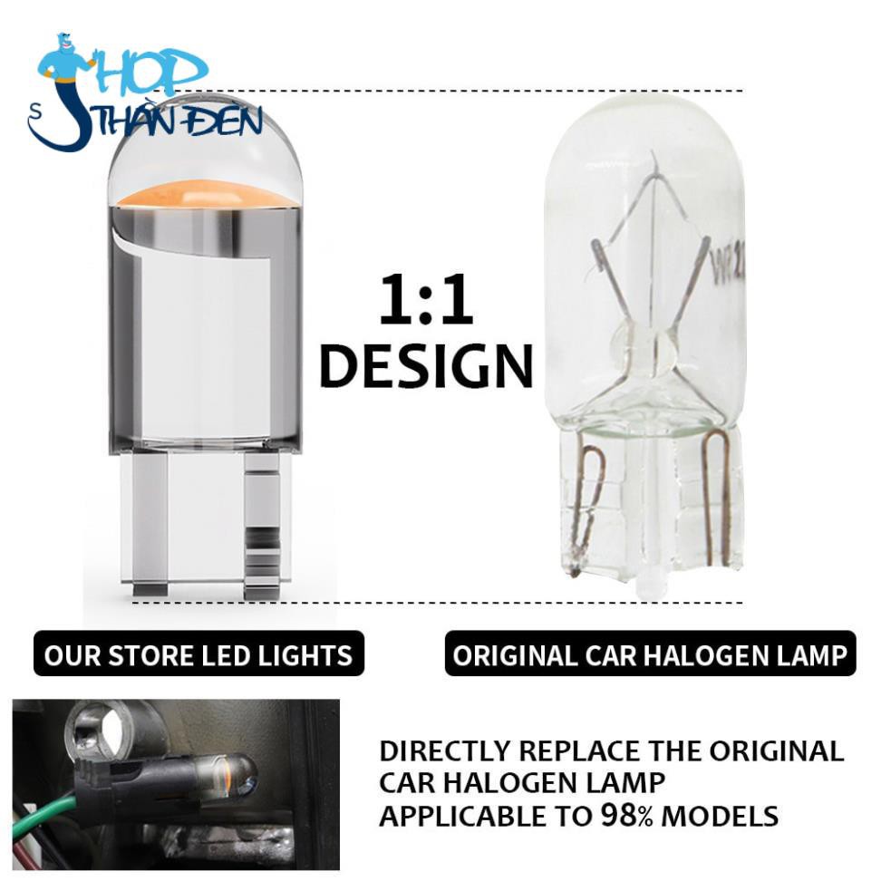 DVISUV 01 bóng LED T10 sáng tốt ĐÚC KÍNH như zin lắp mặt đồng hồ, demi, xi nhan xe máy, ô tô DC 12v