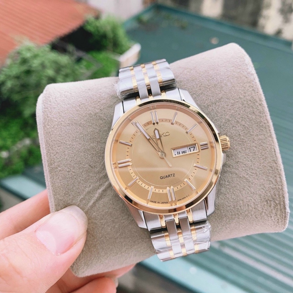 Đồng Hồ Nam Seiko Sapphire SK025 Mặt Trơn 2 lịch Máy Pin Nhật Chống xước Tuyệt Đối