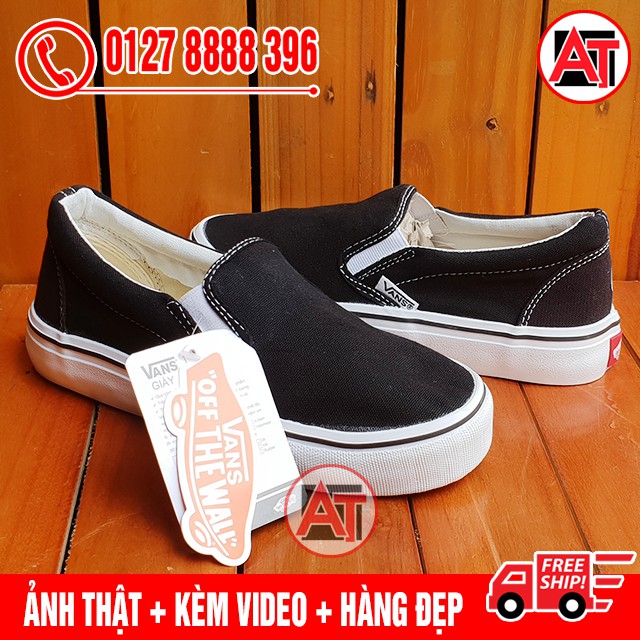 [FLASH SALE] Giày Thể Thao Lười Slip On Đen Trắng Nam Nữ