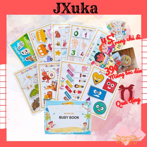 Học liệu Montessori cho bé Busy book Bóc dán thông minh giúp bé phát triển tư duy J18