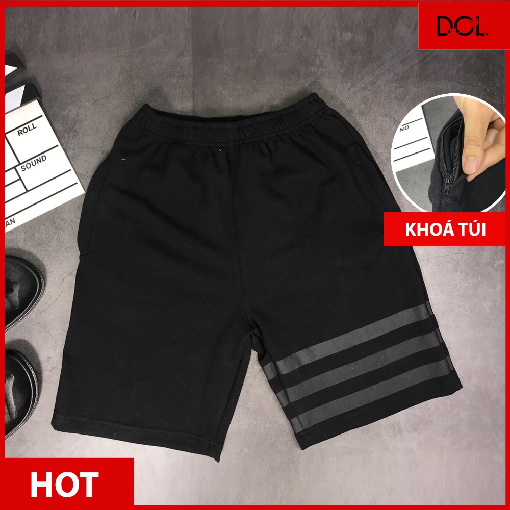 Quần short nam Khóa Túi thời trang in 3 sọc thể thao cá tính Hot mùa hè 2020