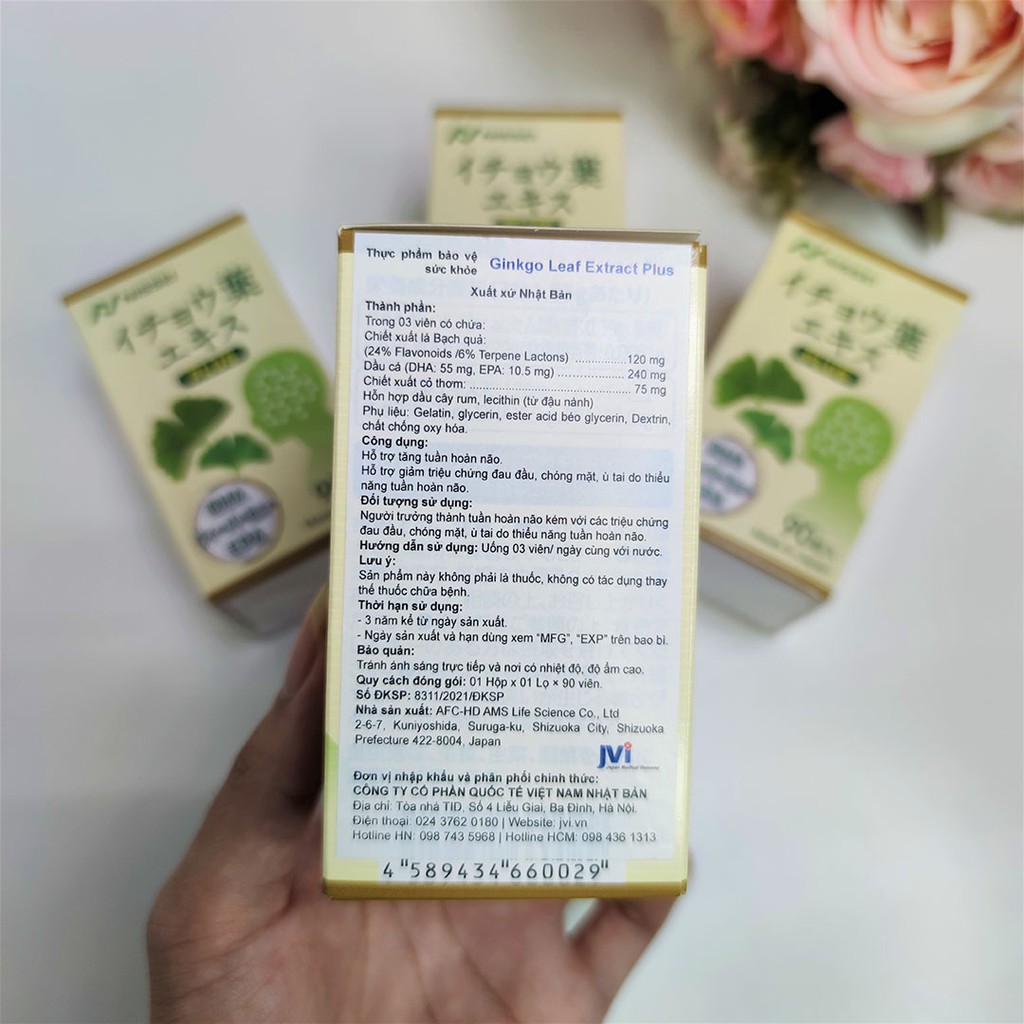 Viên Bổ Não Ginkgo Nissei Nhật Bản - Viên Hoạt Huyết Dưỡng Não Ginkgo Leaf Extract Plus 90 Viên