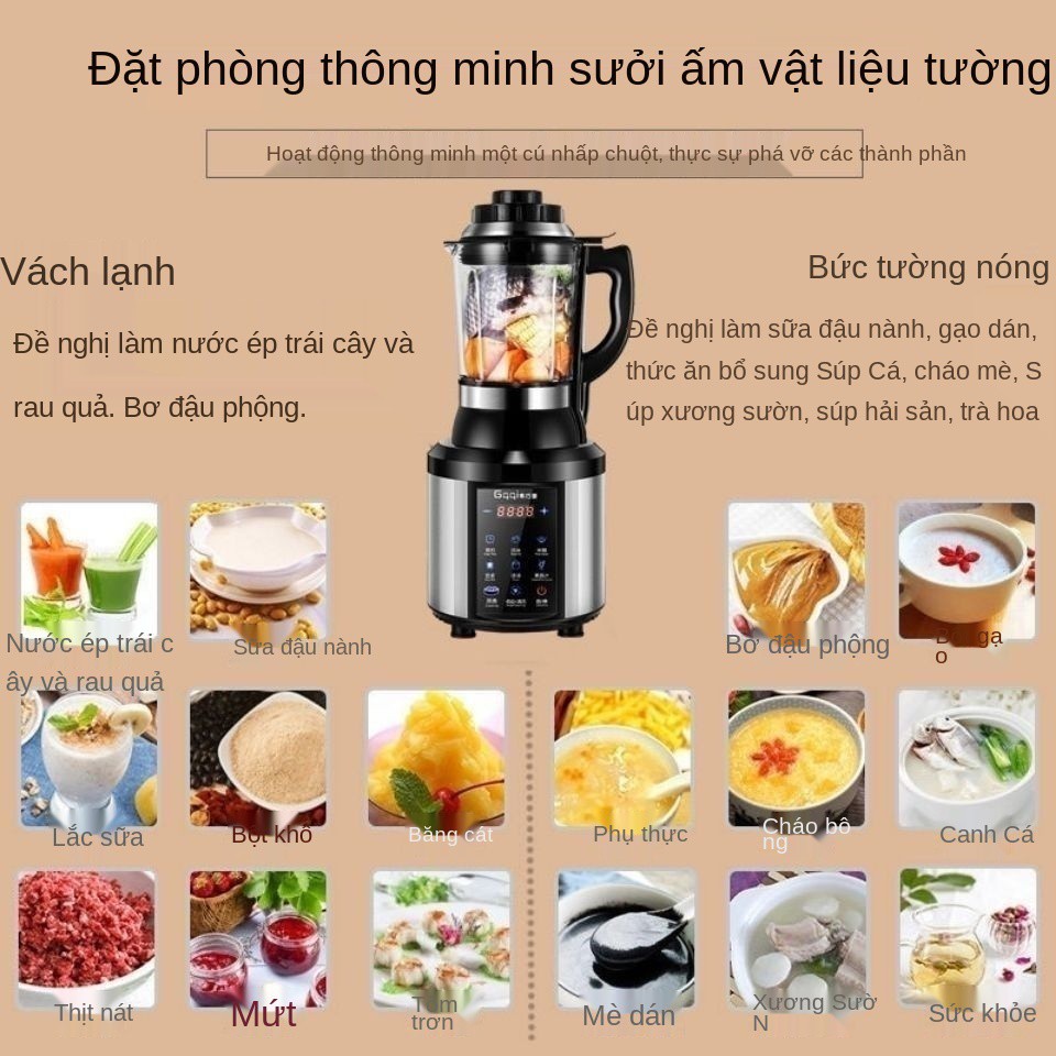 Vợ ngoan, máy phá tường chính hiệu của Đức, làm sữa đậu nành đa năng tự động không cặn, ép trái cây cần lọc, nấu