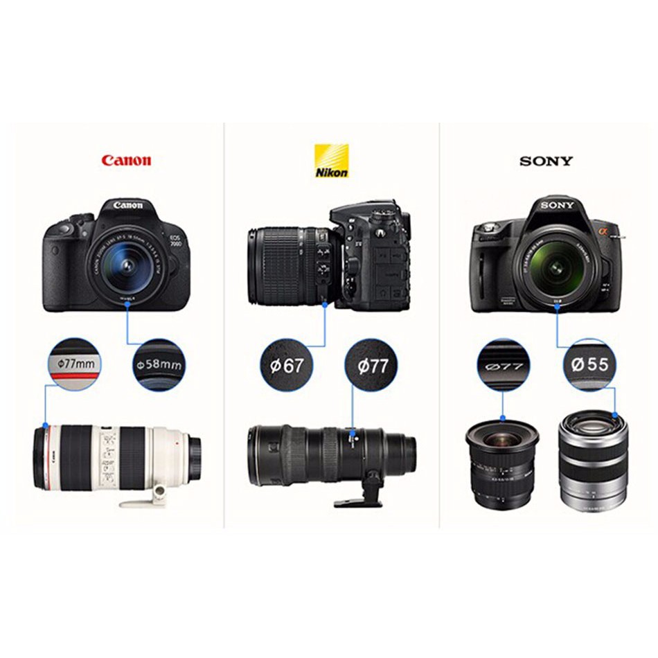 SONY Bộ lọc ống kính máy ảnh Canon Nikon DR 37/40.5/49/52/55/58/62/67/72/77/82/86mm