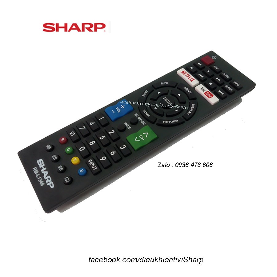 Điều khiển TV Sharp Smart có nút Youtube