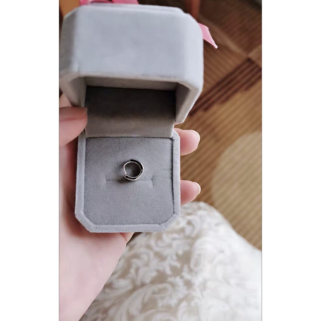 Khuyên bạc TLEE tròn trơn bản dày cá tính TleeJewelry B0368