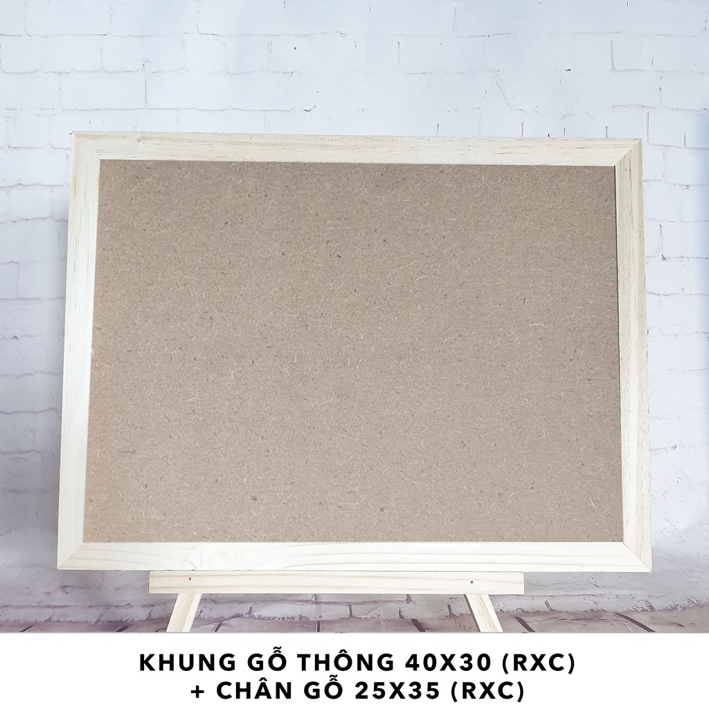 Khung gỗ thông 3d KO CÓ KÍNH có nhiều size (chân + khung bán riêng lẻ)