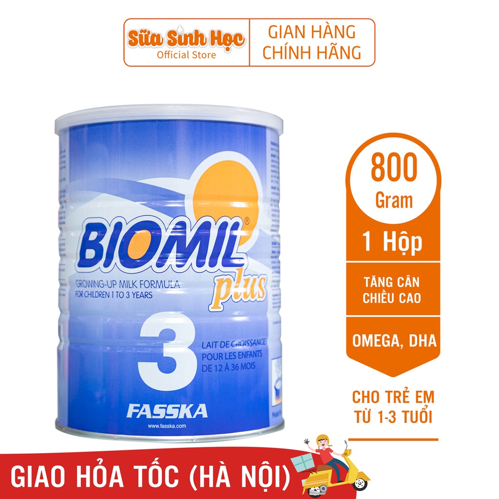 Sữa bột sinh học Biomil Plus 3 nhập khẩu Pháp 800g