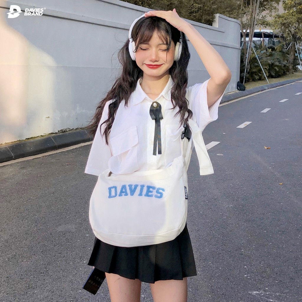 Túi đeo chéo nữ đẹp local brand nhiều màu Cotton Shoulder Bag local brand Davies | D-B38