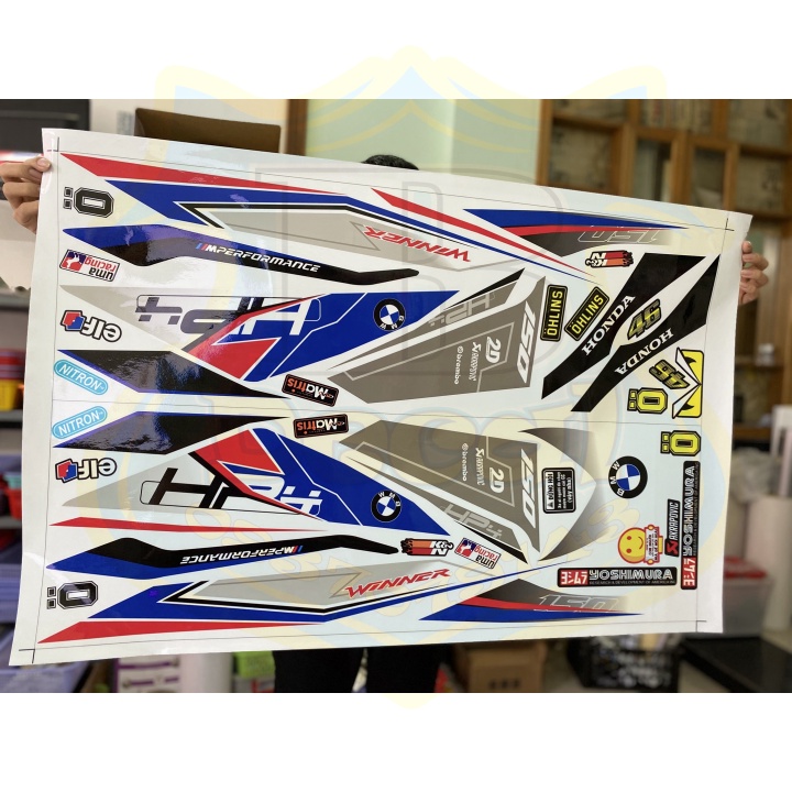 ( Quí khách vui lòng mang ra tiệm cho thợ dán ) Tem winner HP4 trắng