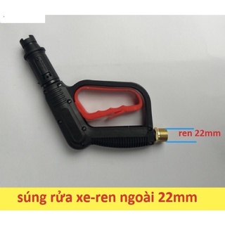 Súng phun xịt rửa xe áp lực cao tay cam ren ngoài 22-đầu lắp được bình bọt