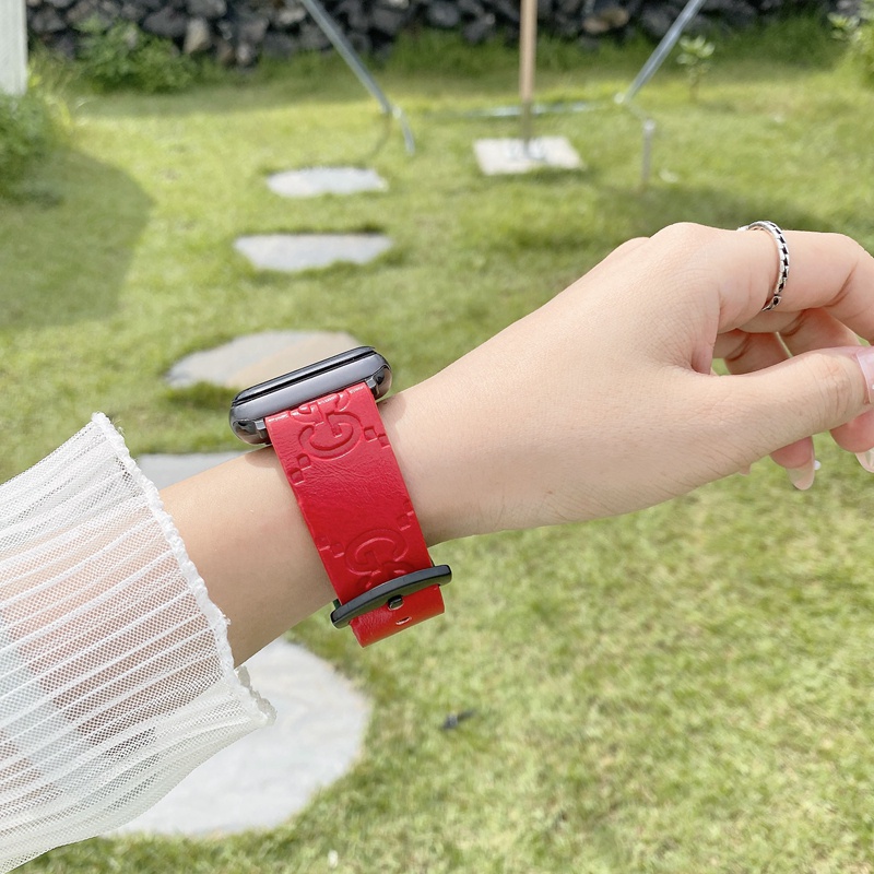 DANIEL WELLINGTON Dây Đeo Bằng Da Thật Màu Hồng Thời Trang Cho Đồng Hồ Thông Minh Apple Watch 8 ultra 49mm 38MM 40MM 42MM 44MM