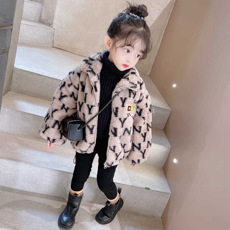 Áo khoác len chần bông dày thời trang thu đông Hàn Quốc mới cho bé gái 2023
