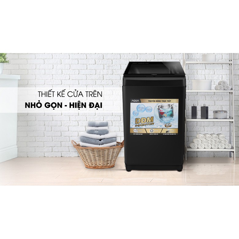 [ VẬN CHUYỂN MIỄN PHÍ KHU VỰC HÀ NỘI ] Máy giặt Aqua cửa trên 9kg ( bạc ) AQW-D90CT.S