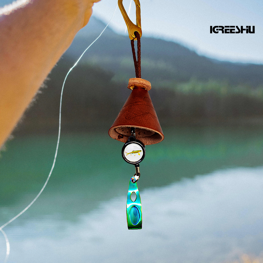 IGREE♆Lure Bag Waterproof Faux Leather Handmade Fishing Bait Sequin Bell for Fishing Lover