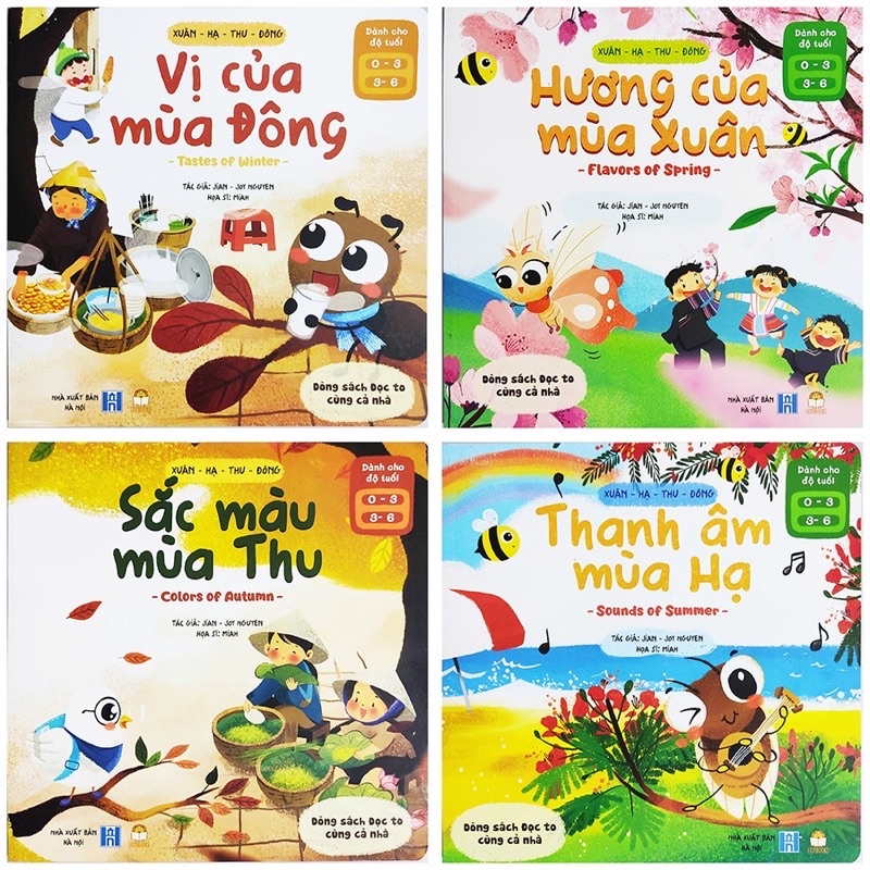 [Mã LIFEXANH03 giảm 10% đơn 500K] Sách - Song ngữ Xuân Hạ Thu Đông - Dành cho bé 0 đến 6 tuổi