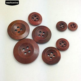 Bộ 50 nút gỗ tròn 4 lỗ
