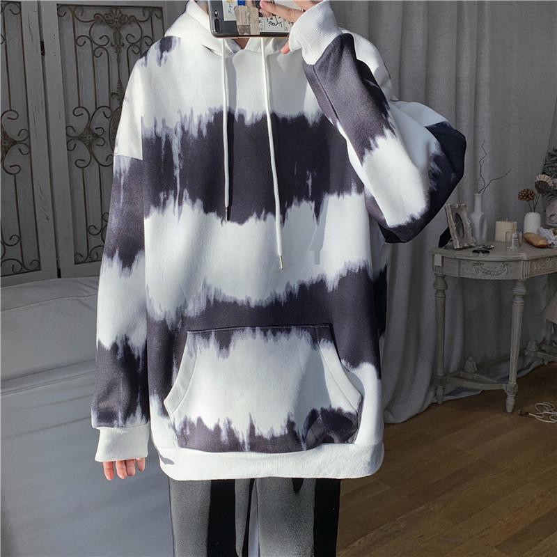 Unisex Gradient color Hoodie for men autumn long-sleeve pullover loose casual clothes youth hooded jacket