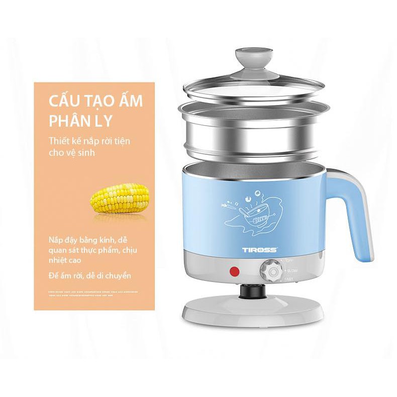 NỒI LẨU ĐIỆN MINI ĐA CHỨC NĂNG TIROSS | Thiết kế nhỏ gọn, hiệu quả | | BigBuy360 - bigbuy360.vn