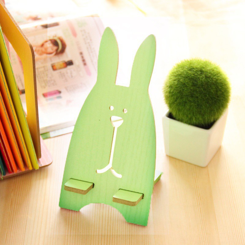 Giá đỡ điện thoại để bàn hình chú thỏ bằng gỗ DIY