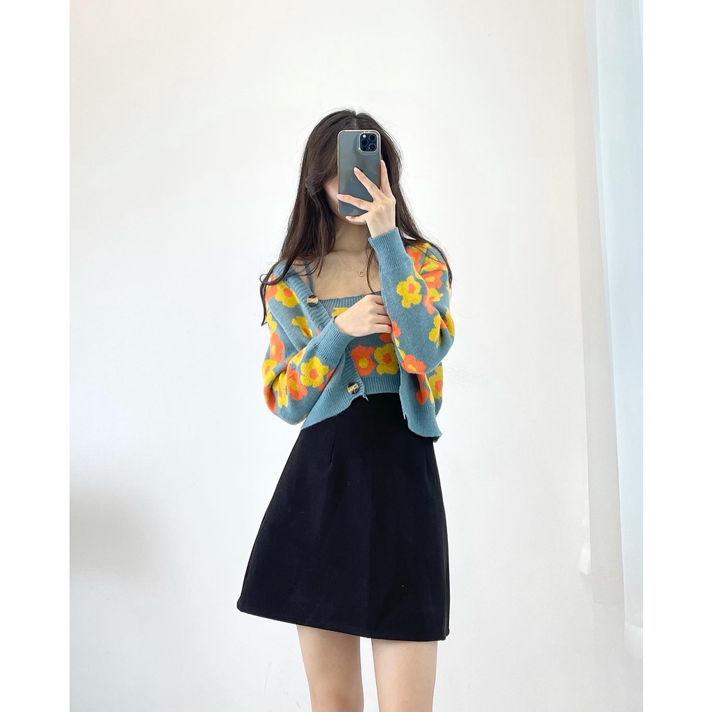 (FREESHIP) set áo len hoa xanh miho.house