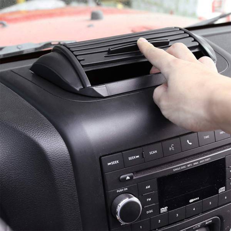 Hộp Đựng Đồ Màu Đen Chống Trượt Gắn Bảng Điều Khiển Trung Tâm Xe Hơi Cho JK 2012-2017