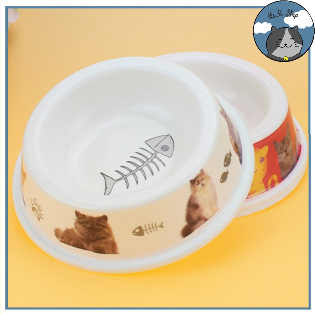 Bát Ăn Fits Hình Tròn Hoạt Hình Ngộ Nghĩnh Cho Thú Cưng Bát Ăn Chất Liệu Melamine Cao Cấp Bền Đẹp Dành Cho Chó Mèo