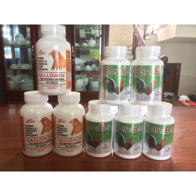 Combo tăng bo, tăng sức mạnh cho Gà Đá ( Galomin + B12&B15 )