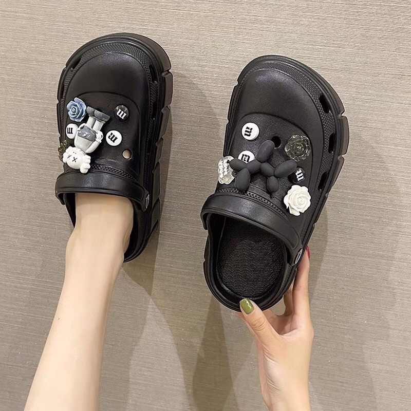 DÉP BÁNH MÌ NỮ ĐẾ CAO 5-7CM, Cross gấu teddy lạc đà, gấu teddy lạc đà stick nổi 0005