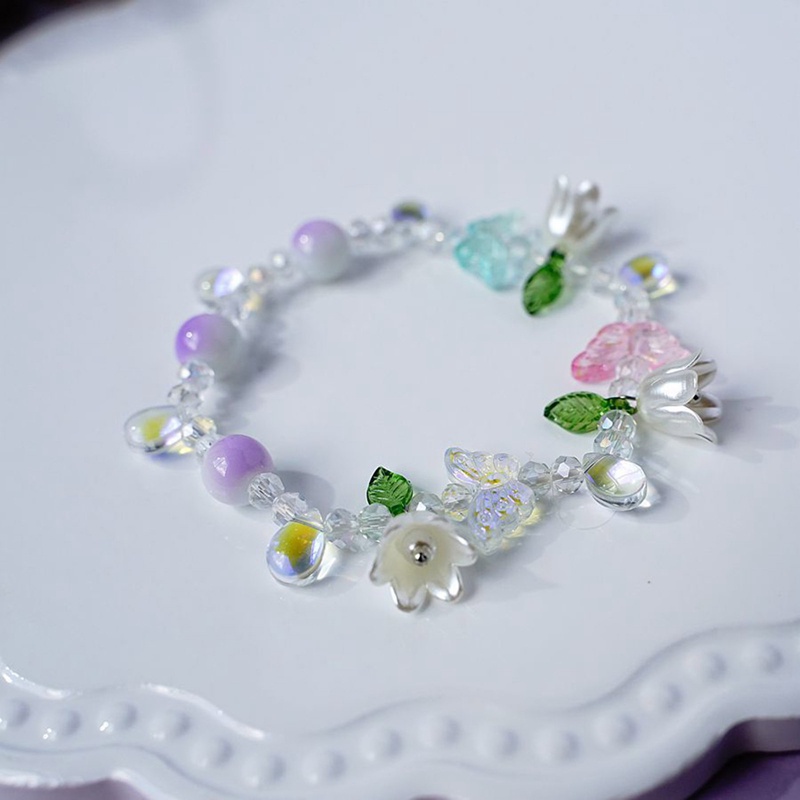 Vòng Đeo Tay Chuỗi Hạt Pha Lê Nhiều Màu Họa Tiết Hoa Cúc Phong Cách Bohemian Thời Trang Cho Nữ