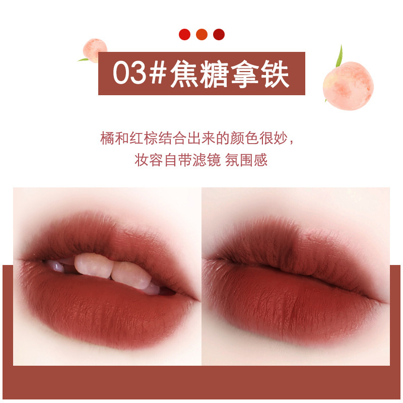 (Hàng Mới Về) Son Bóng Màu Nhung Đào Dễ Lên Màu Lâu Trôi Không Dính Cốc | BigBuy360 - bigbuy360.vn