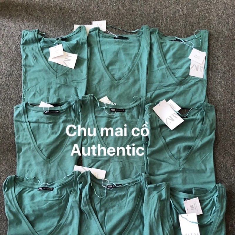 Áo phông zara auth cổ tim