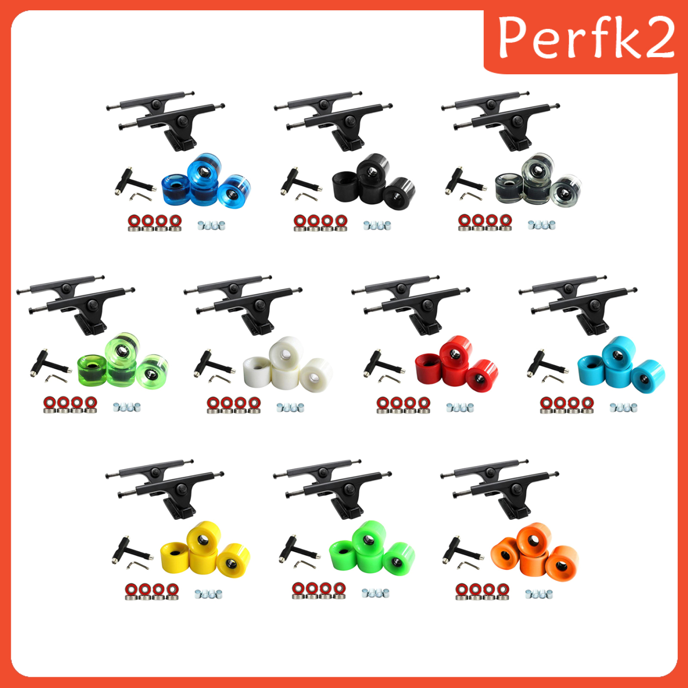 [PERFK2]Skateboard Trucks 7'' Bearings Longboard Wheel Roller T-Tool