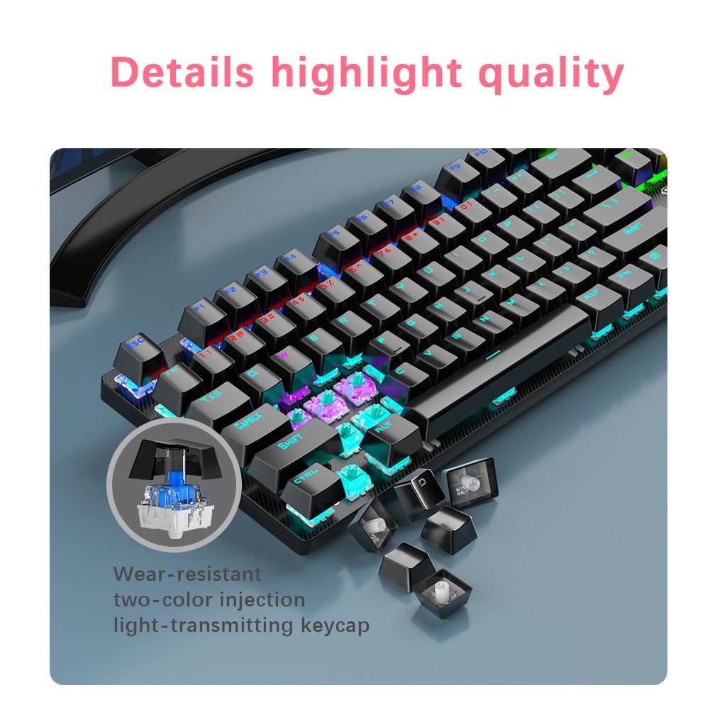 AULA S2022 Gaming Keyboard Bàn Phím Cơ Gaming Mechanical  Keyboard 104keys with RGB LED Lights