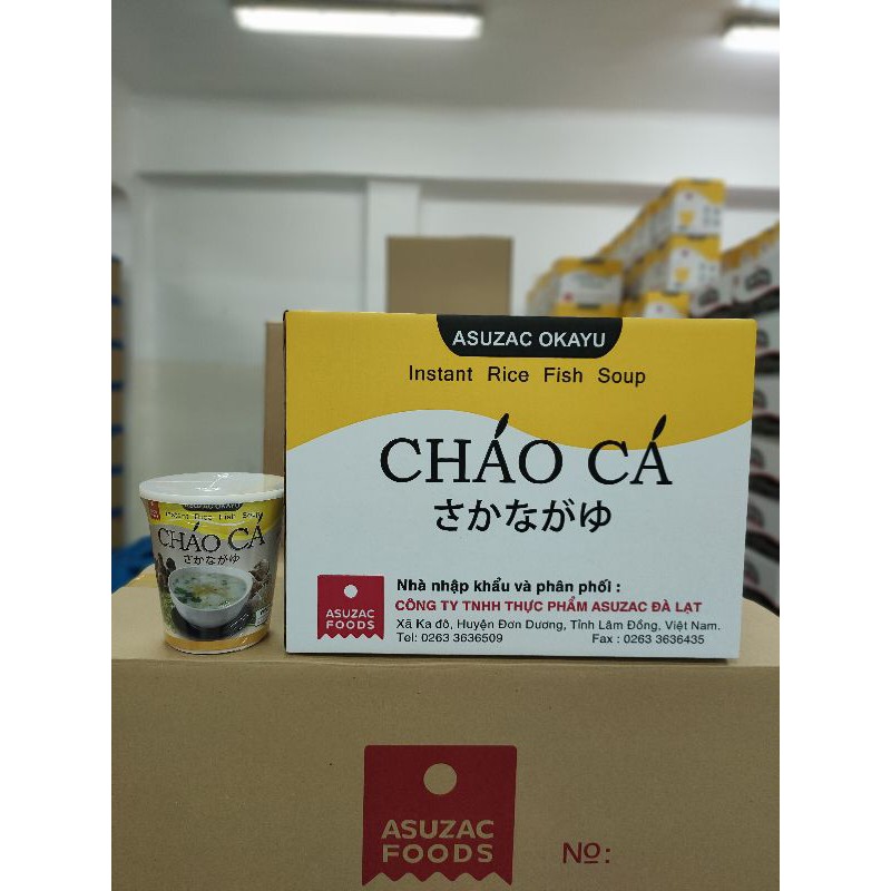 Thùng cháo cá asuzac 12 ly_cháo dinh dưỡng_ cháo sấy