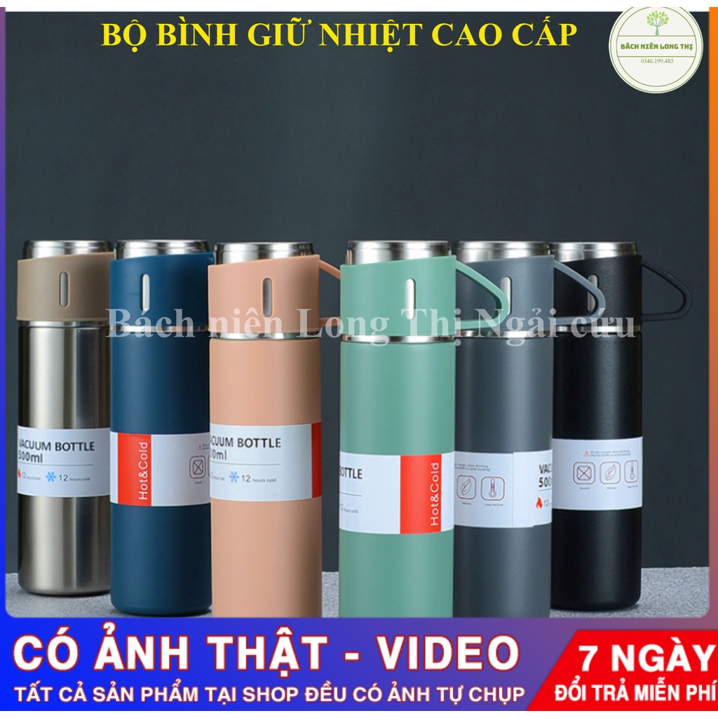 (Bộ 3 món) Bình giữ nhiệt trà giữ ấm được 10 tiếng, ấm áp cả ngày