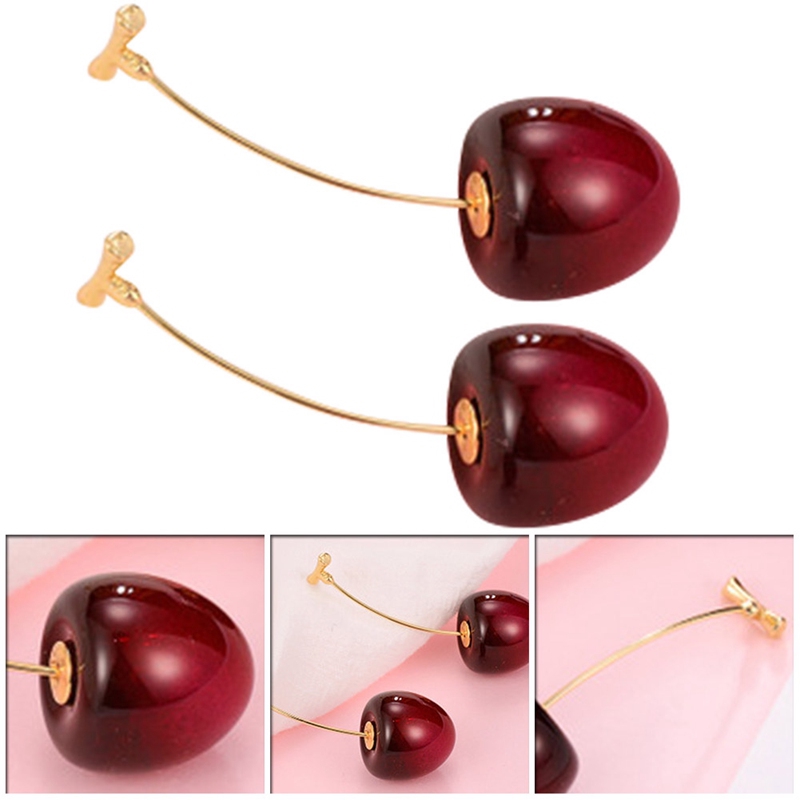 Hoa Tai Hình Quả Cherry Đỏ Đáng Yêu