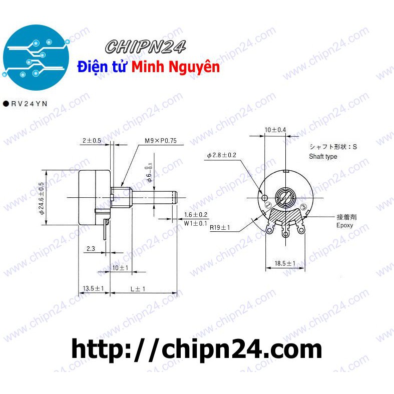 [1 CÁI] Biến trở Tocos 1K/2K/5K/10K/20K/50K/100K/200K/500K/1M [Chưa kèm nắp chụp] - [Chọn Loại]