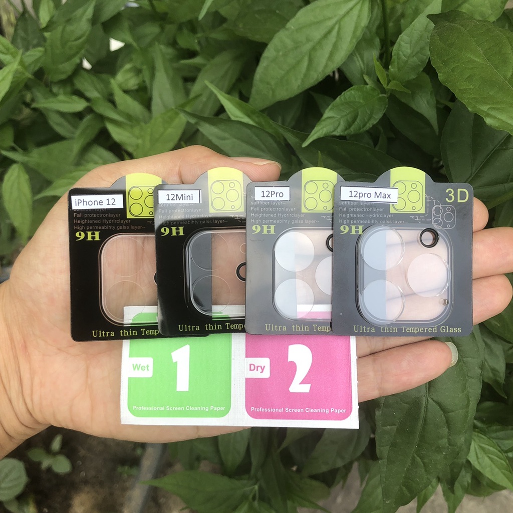 Kính Cường Lực Camera 9H Dành Cho IPHONE 11, 11Pro Max, IPHONE 12, 12 Mini, 12Pro, 12Pro Max - Kèm Bộ Khăn Lau