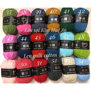 Len milk cotton 50gr ( từ màu 61 đến màu 70)