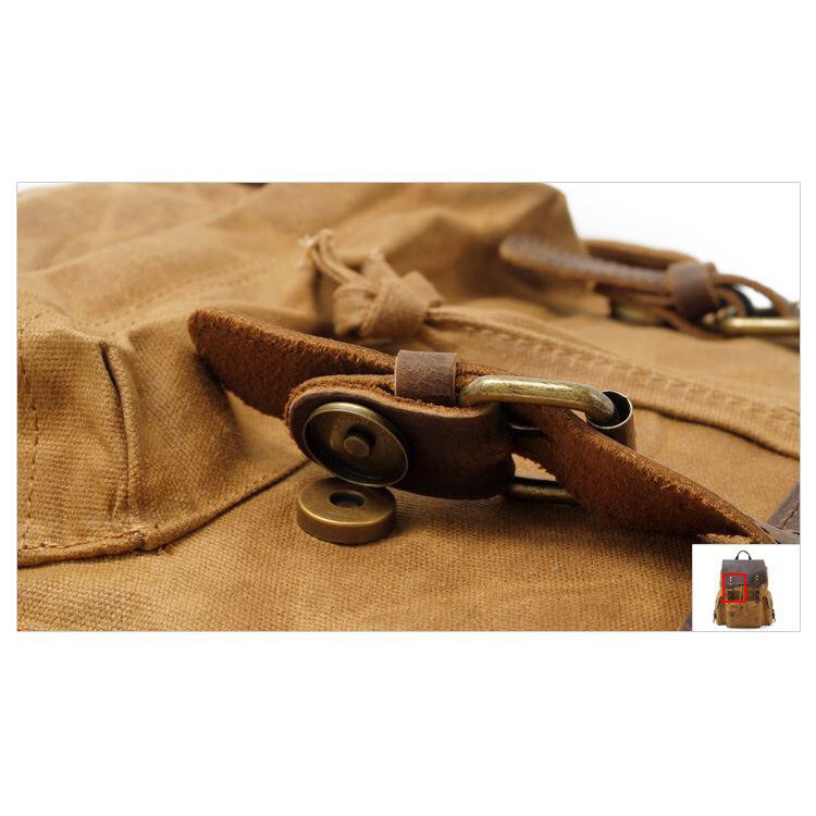 Ba lô , túi Vintage vải canvas sáp dầu, da bò sáp - BL04