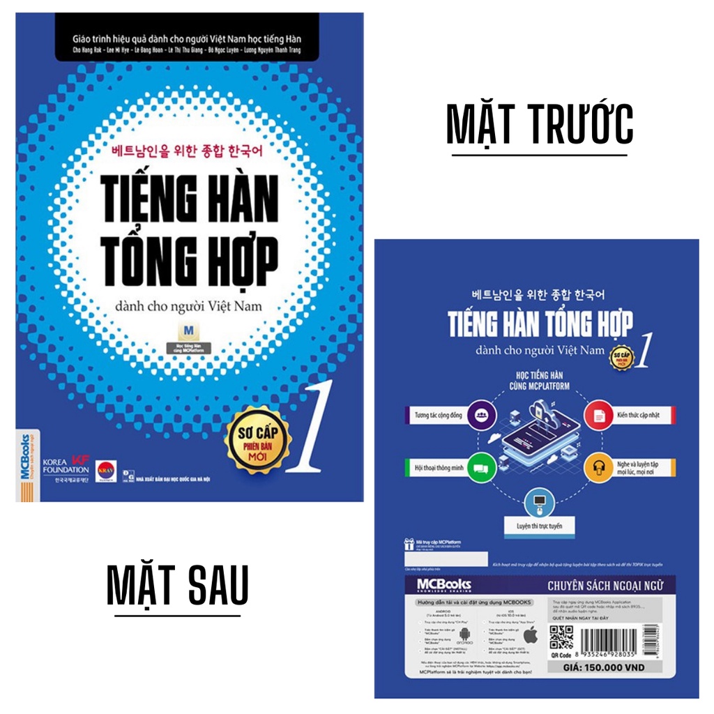 Sách - Tiếng Hàn Tổng Hợp Dành Cho Người Việt Nam Trình Độ Sơ Cấp Tập 1 - Bản Đen Trắng - Bizbooks Tặng Sổ Tay, Bookmark