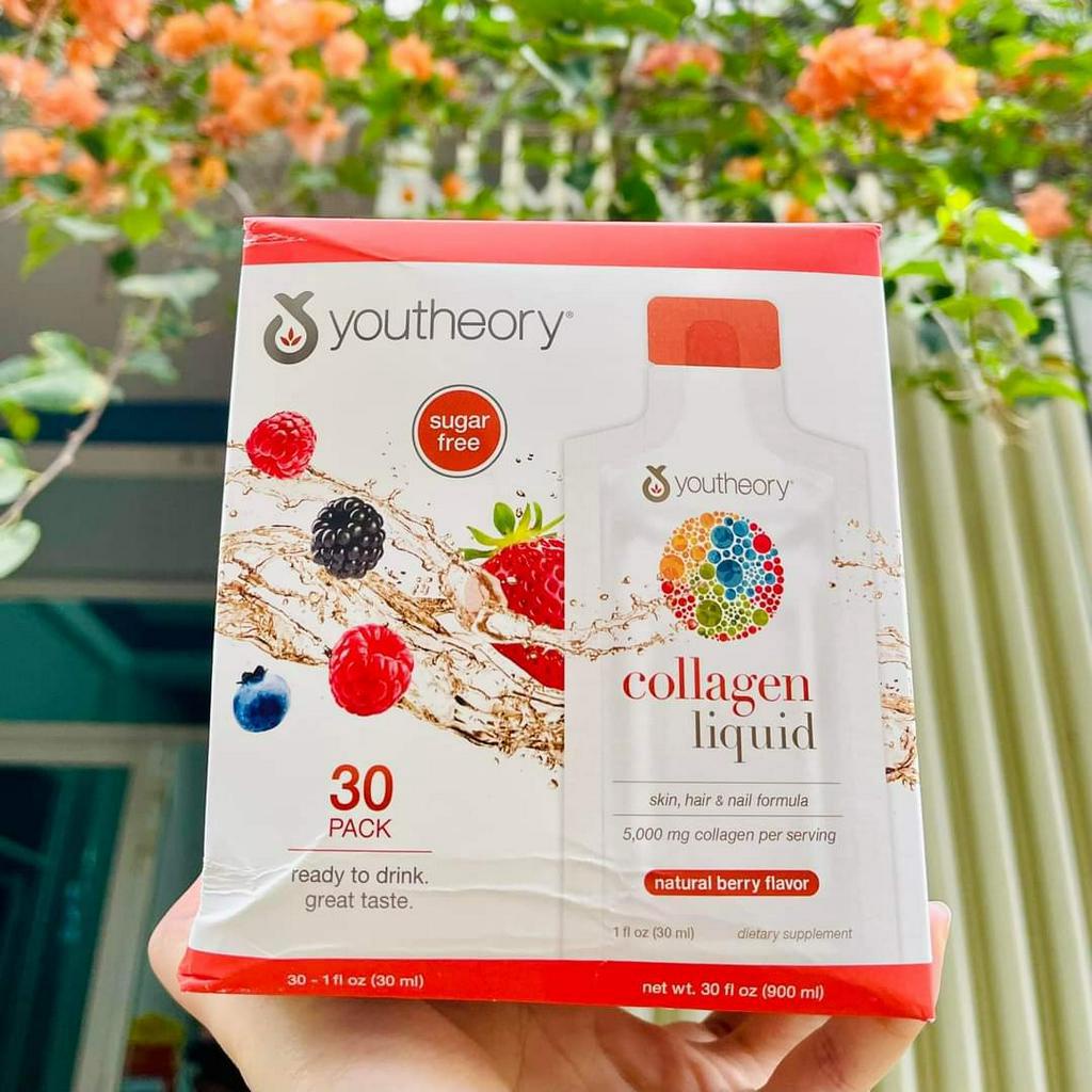 Nước Uống Bổ Sung Collagen Youtheory 30 gói x 30ml của Mỹ 5000mg Vị Dâu