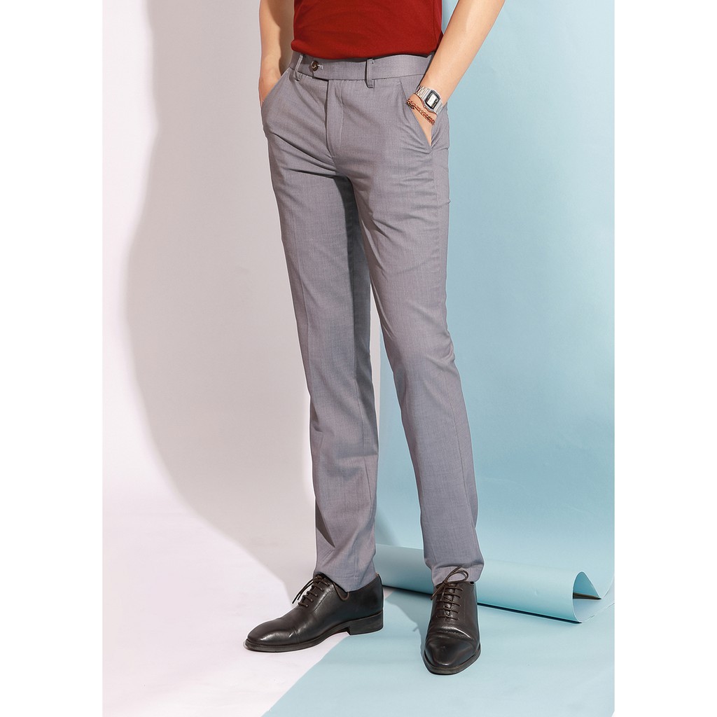 (quầnâu dáng đứng) Quần âu phổ thông trơn màu Ghi | BigBuy360 - bigbuy360.vn