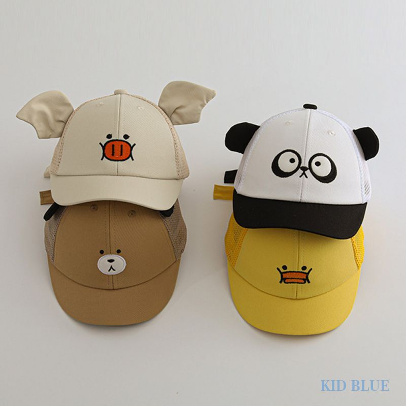 Mũ Lưỡi Trai Phối Lưới Mỏng Thoáng Khí Họa Tiết Hoạt Hình Dễ Thương Cho Các Bé