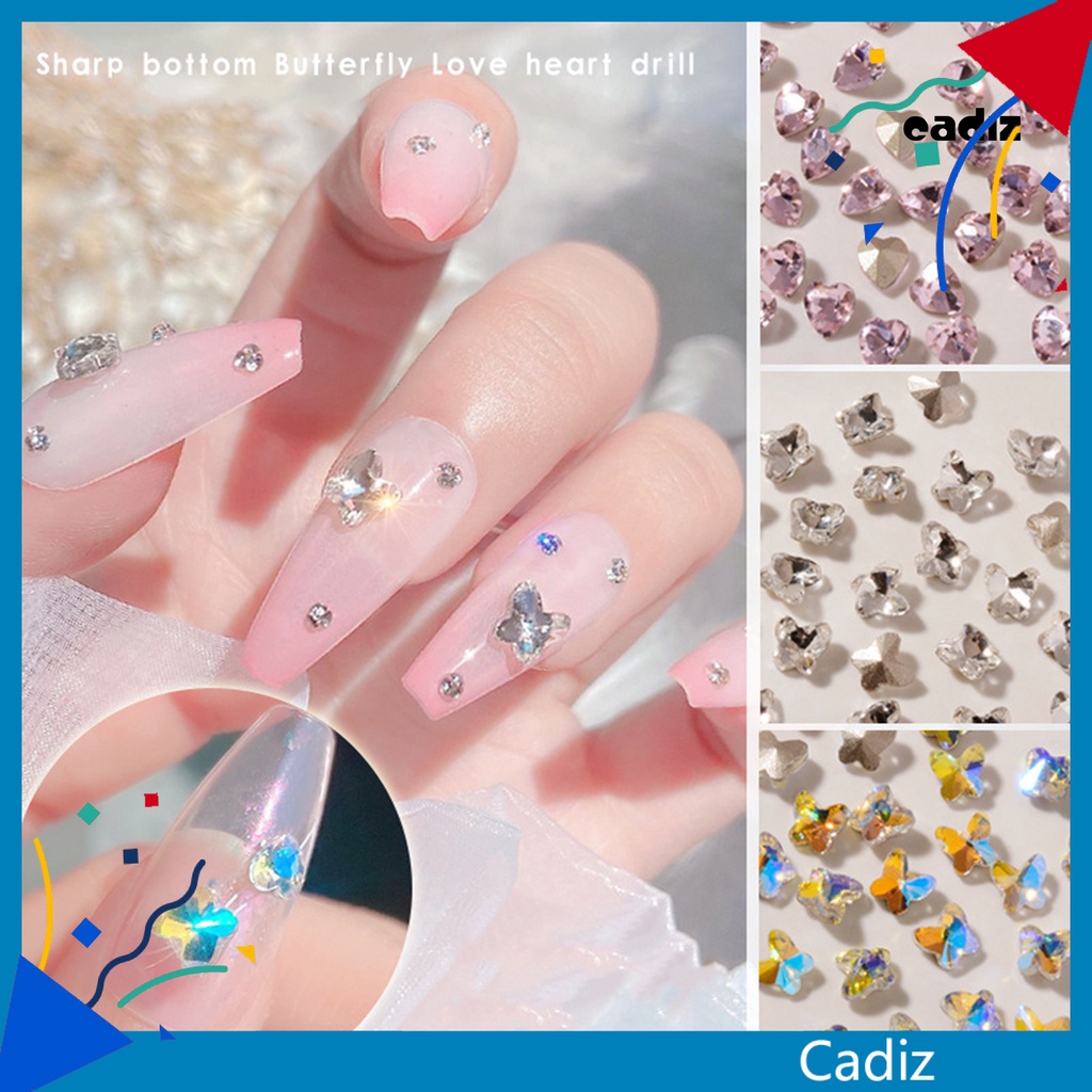 Set 10 Phụ Kiện Trang Trí Móng Tay Hình Trái Tim 3D Màu Sắc Rực Rỡ