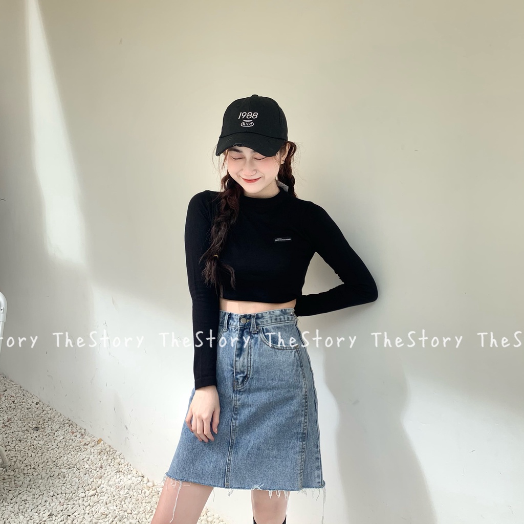 [STR] Áo thun ôm tay dài 3 phân, đính logo ngực A2187