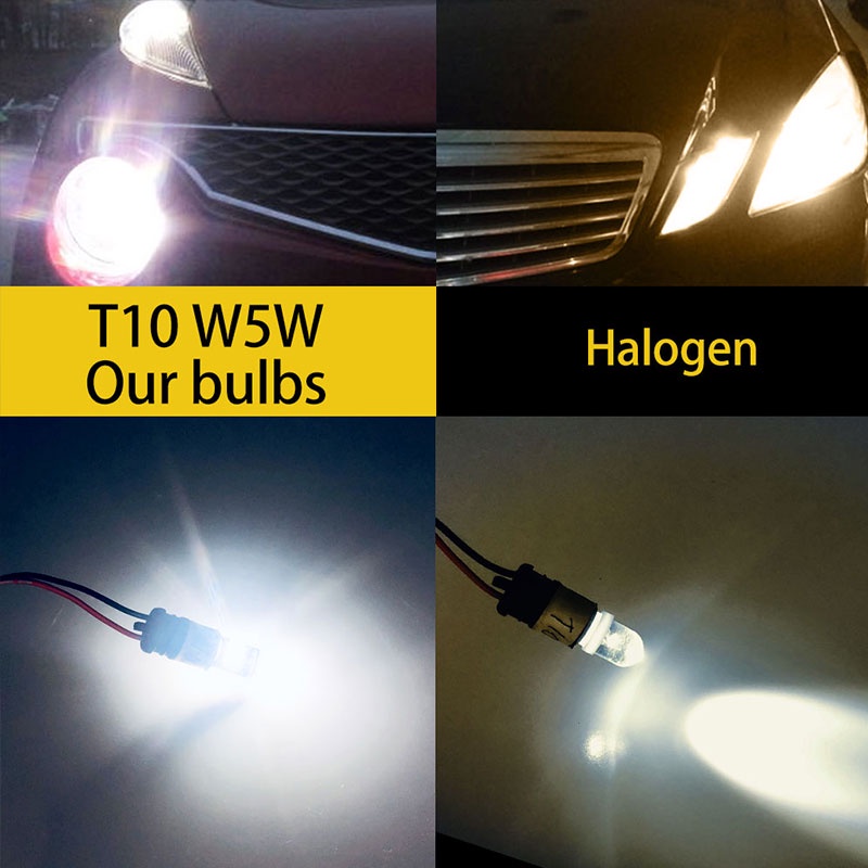 Set 10 Đèn Led W5W T10 Led W5W 15SMD Dành Cho Ô Tô