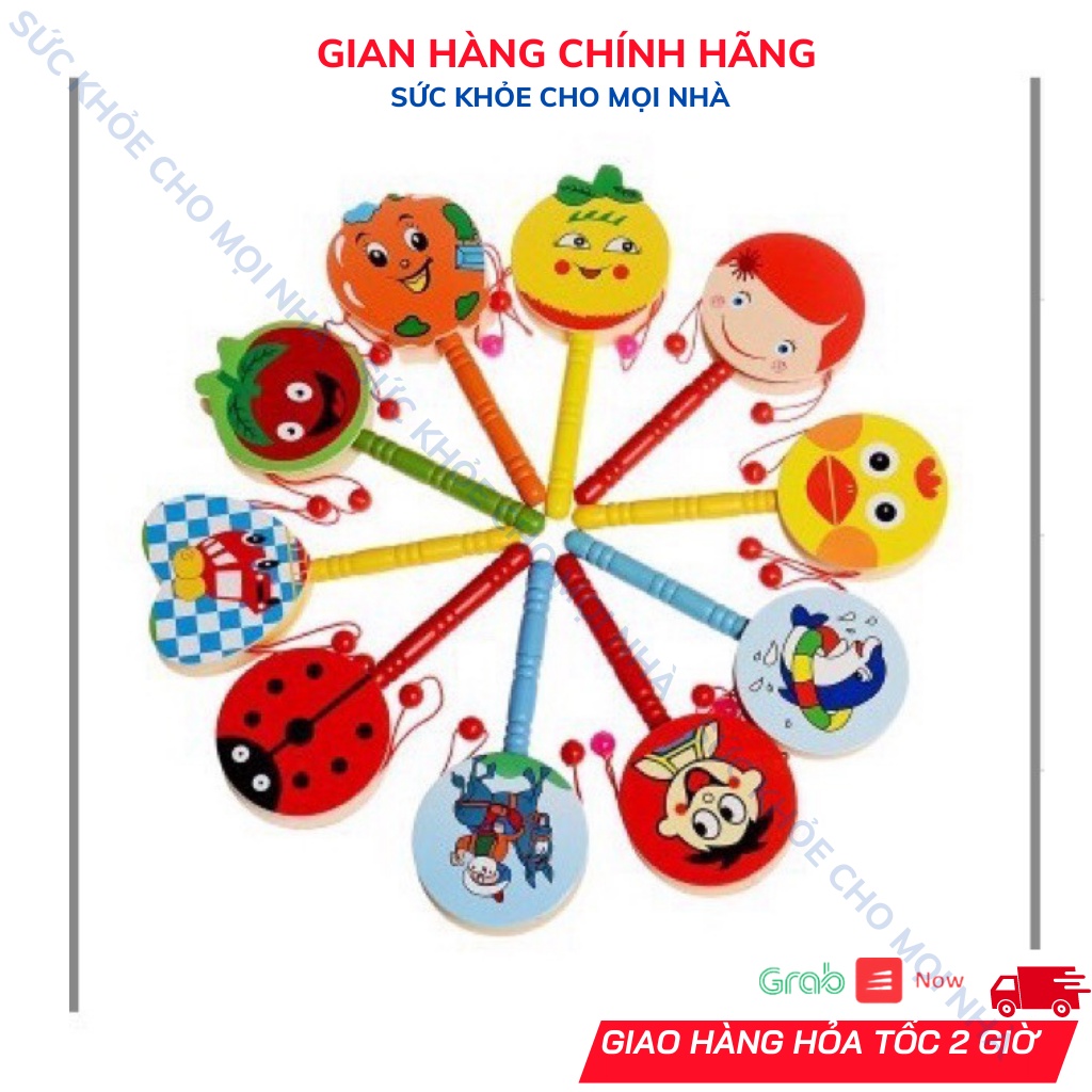 Xúc xắc cho bé bằng gỗ nhiều màu sắc, âm thanh cuốn hút an toàn sử dụng cho bé